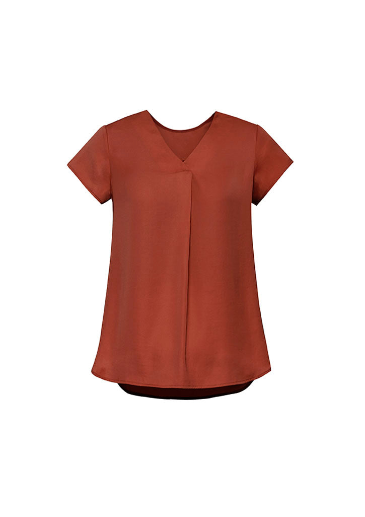 BIZ CORPORATES Womens Kayla V-Neck Pleat Blouse RB967LS