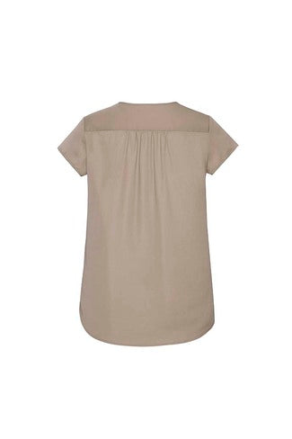 BIZ CORPORATES Womens Kayla V-Neck Pleat Blouse RB967LS