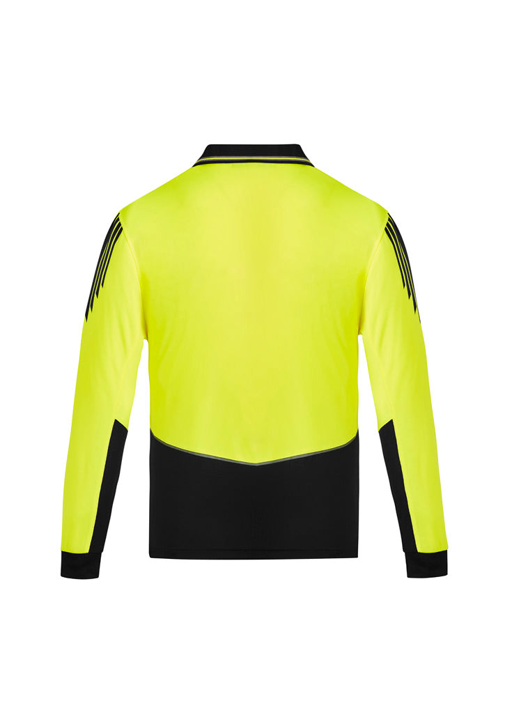 SYZMIK Mens Hi Vis Flux Long Sleeve Polo ZH310
