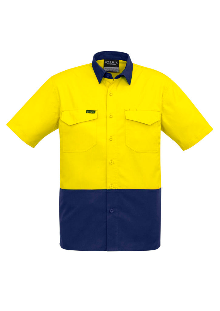 SYZMIK Mens Rugged Cooling Hi Vis Short Sleeve Shirt ZW815