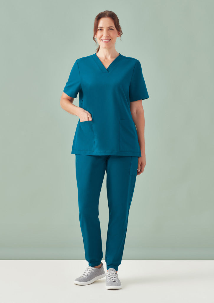 BIZ CARE Womens Pulse V-Neck Scrub Top CU543LS