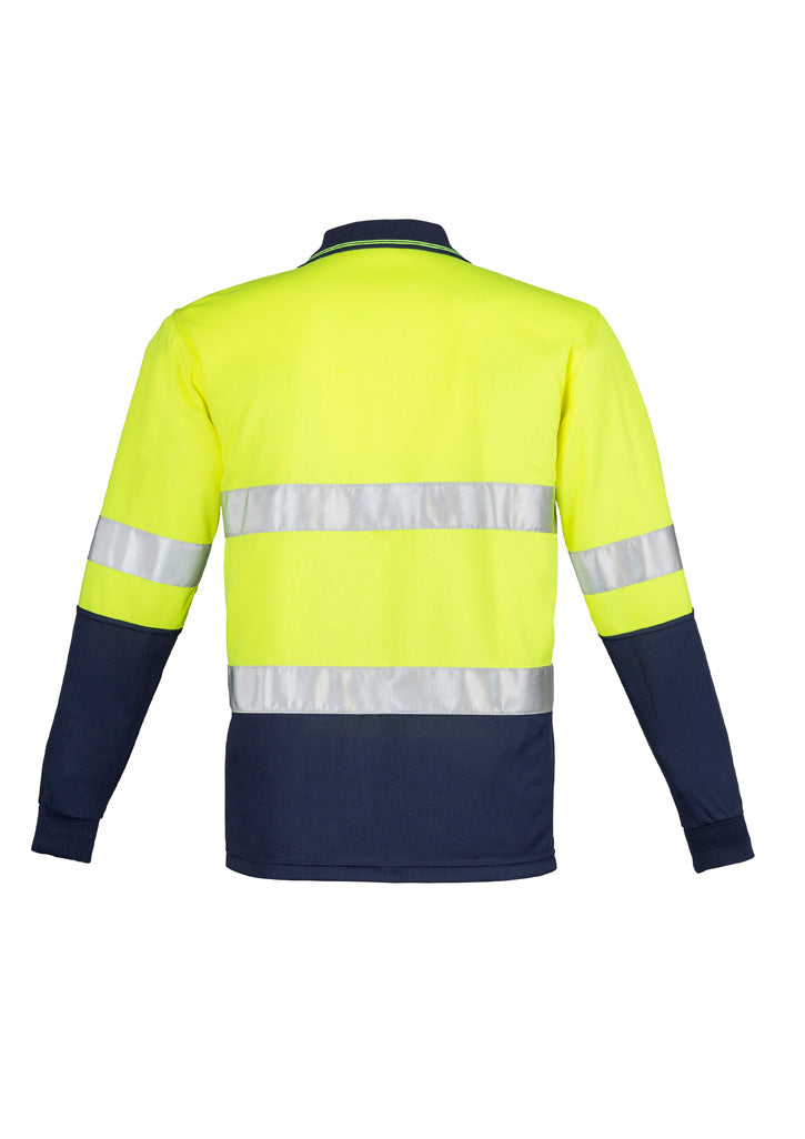 SYZMIK Mens Hi Vis Spliced Long Sleeve Polo - Hoop Taped ZH235