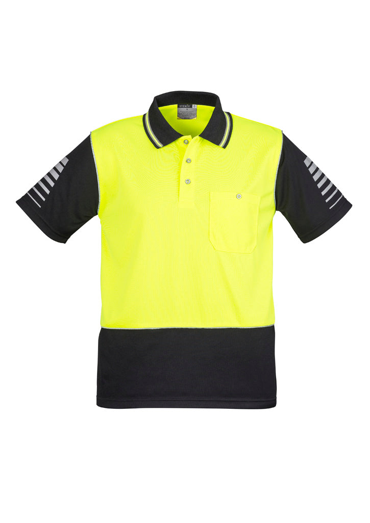 SYZMIK Mens Hi Vis Zone Short Sleeve Polo ZH236