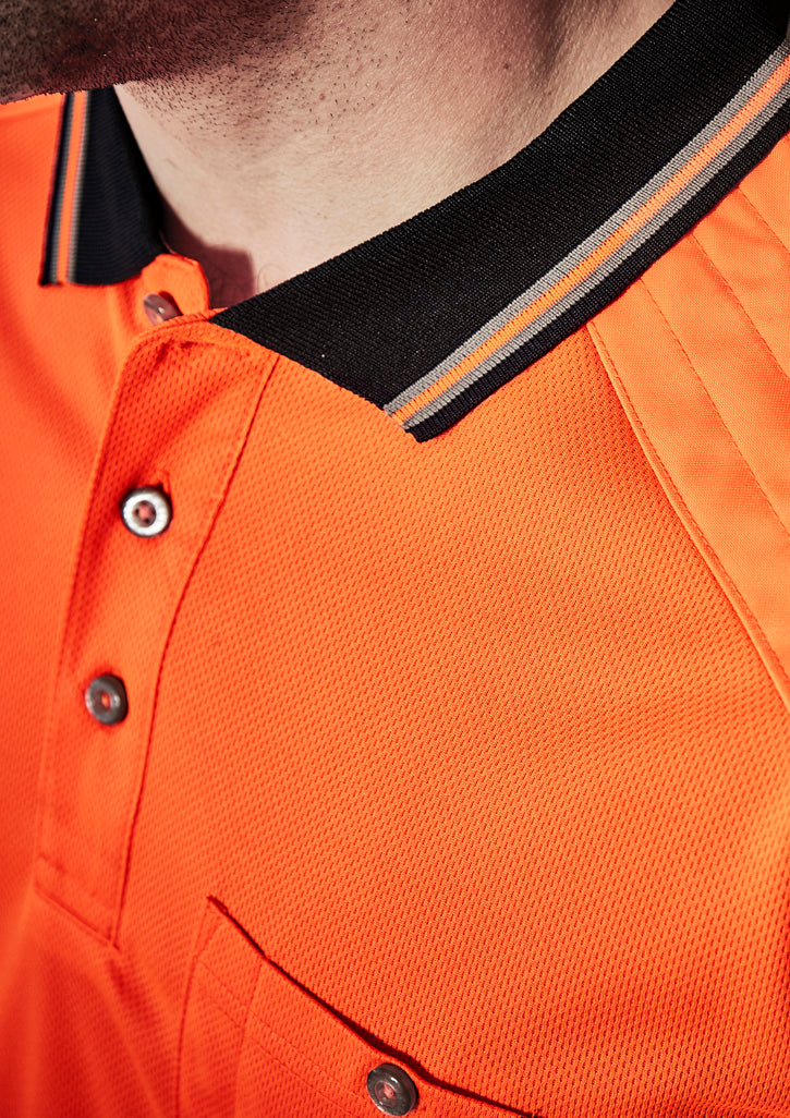 SYZMIK Mens Hi Vis Reinforced Squad Short Sleeve Polo ZH465