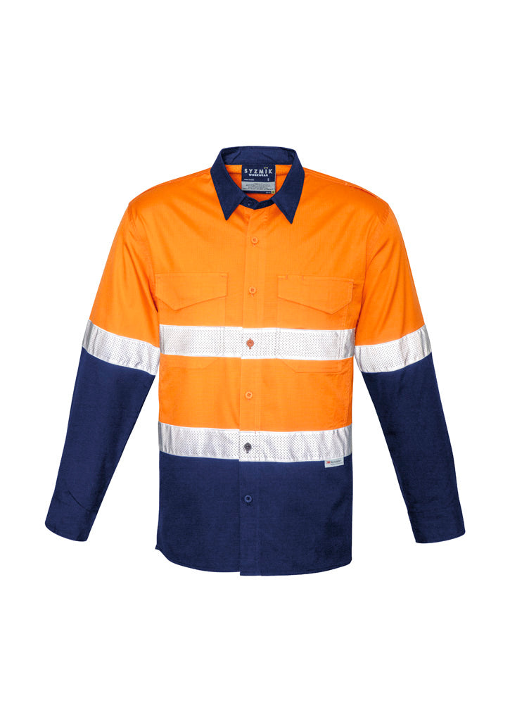 SYZMIK Mens Rugged Cooling Hi Vis Taped Long Sleeve Shirt ZW129